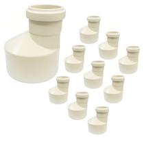Kit 10 Redução 100x50mm Excêntrica Rígida p/ Esgoto Amanco Kit 10 Redução 100x50mm Excêntrica Rígida p/ Esgoto Amanco
