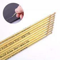 Kit 10 Refil Caneta Para Riscar Couro Prata Marcador Tecido