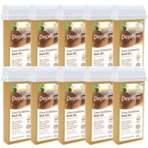 Kit 10 Refil Cera Depilatoria Corporal Profissional Depilação Roll On Depilflax Coco 100g Kit 10 Refil Cera Depilatoria Corporal Profissional Depilação Roll On Depilflax Coco 100g