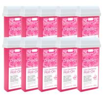 Kit 10 Refil Cera Depilatoria Corporal Profissional Depilação Roll On Depilflax Rosa 100g Kit 10 Refil Cera Depilatoria Corporal Profissional Depilação Roll On Depilflax Rosa 100g