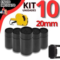 Kit 10 Refil De Tinta Tinteiro Rolete 20mm Para Precificadora Etiquetadora De Preço Manual Universal