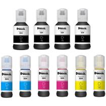 Kit 10 refil de tintas T504 Compatível para Epson Ecotank L4150, L4160, L4260, L6161, L6171