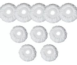 Kit 10 Refil Microfibra Mop Esfregão Giratório 360 Limpeza