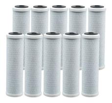 Kit 10 Refil P/ Filtro De Agua Carbon Block 9 3/4 - 5 Micras