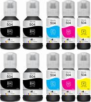 Kit 10 Refil Tinta Para Epsonn T504 L6161 L4150 L4160 L6191 Tintascompatíveis