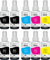 Kit 10 Refil Tinta Para Epsonn T664 L395 L575 L365 L120 Tintas compatíveis