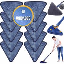 Kit 10 Refis Premium Mop Triangular Pano Lavável Microfibra Suave Piso Seco e Limpo Kit 10 Refis Premium Mop Triangular Pano Lavável Microfibra Suave Piso Seco e Limpo