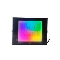 Kit 10 Refletor Colorido RGB Led 200w A Prova de agua IP66 C/Controle Holofote Com Memória