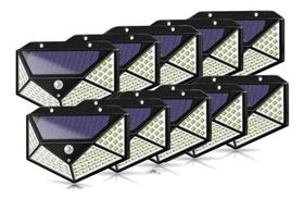 Kit 10 Refletor Com Placa Solar Sensor Automático 100leds