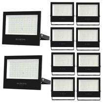 Kit 10 Refletor Holofote de Led Slim 100W Blumenau 6500K Branco Frio Preto Bivolt Kit 10 Refletor Holofote de Led Slim 100W Blumenau 6500K Branco Frio Preto Bivolt