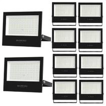 Kit 10 Refletor Holofote de LED Slim 100W TECH Preto Bivolt Blumenau Iluminação Kit 10 Refletor Holofote de LED Slim 100W TECH Preto Bivolt Blumenau Iluminação
