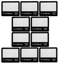 Kit 10 Refletor Led 200w Holofote Bivolt Prova De Água Frio 6500k