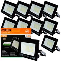 Kit 10 Refletor Led 20W Bivolt Luz Verde Foxlux