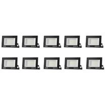 Kit 10 Refletor Projetor Led 11cm Economax Branco Frio 50w Kit 10 Refletor Projetor Led 11cm Economax Branco Frio 50w