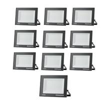 Kit 10 Refletor Projetor Led 21cm Economax Branco Frio 100w Kit 10 Refletor Projetor Led 21cm Economax Branco Frio 100w