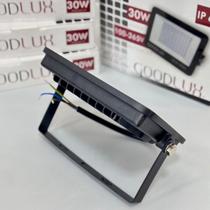 Kit 10 Refletores Led 30w Goodlux Bivolt Branco Frio 6500k - Preto