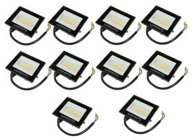 Kit 10 Refletores led IP65 50W 3000k quente LUMANTI Kit 10 Refletores led IP65 50W 3000k quente LUMANTI