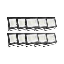 Kit 10 Refletores Projetor Lite Led 200w 6500k Lumanti Preto Branco-frio Autovolt Kit 10 Refletores Projetor Lite Led 200w 6500k Lumanti Preto Branco-frio Autovolt