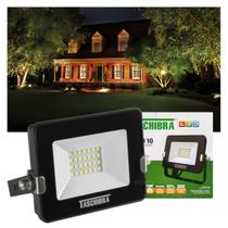 Kit 10 Refletores Taschibra TR LED 10W 6500K Monovolt 127V Preto