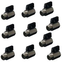 KIT 10 Registro Válvula Esfera Mini 1/4'' Macho X Fêmea BSP - VEM BR 02