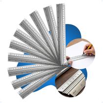 Kit 10 Régua Aço Inox 30cm 12" Polegadas Patchwork Scrapbook