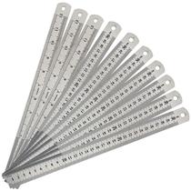 Kit 10 Réguas 30cm Metal Graduada Aço 300mm 12 Polegadas Kit 10 Réguas 30cm Metal Graduada Aço 300mm 12 Polegadas