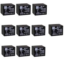 Kit 10 rele automotivo 24v 10a 5pinos mad-s 124 sibratec