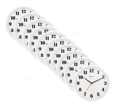 Kit 10 Relógios De Parede Branco 26 Cm Herweg 6126-21