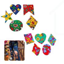 Kit 10 Remendos Adesivos Caipira Festa Junina Retalho Fantasia Kit 10 Remendos Adesivos Caipira Festa Junina Retalho Fantasia