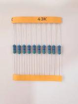 Kit 10 Resistor De Precisão 43K 1/2W