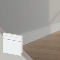 Kit 10 Rodapés de Poliestireno Arquitech 51007 Frisado 7cm 2,40m Branco