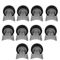 Kit 10 Rodinhas 10cm Plástico BP 4 Polegadas c Placa Fixa