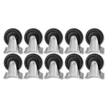 Kit 10 Rodinhas 12cm Borracha 5 Polegadas c Placa Fixa Kit 10 Rodinhas 12cm Borracha 5 Polegadas c Placa Fixa