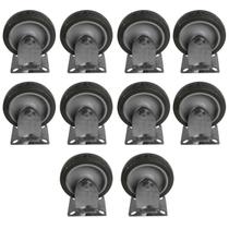 Kit 10 Rodinhas 12cm Plástico BP 5 Polegadas c Placa Fixa Kit 10 Rodinhas 12cm Plástico BP 5 Polegadas c Placa Fixa