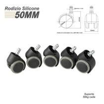 Kit 10 Rodinhas Cadeira de Escritório ou Gamer Silicone AntiRisco e Ruído com Pino 11mm