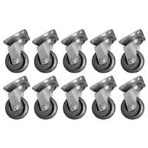 Kit 10 Rodízios Placa Gir p Móvel 3 Pol Ferro/Borracha 150Kg