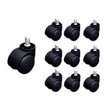 Kit 10 Rodízios Rodinha 50mm Cadeira Escritório Giratória