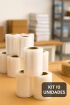 Kit 10 Rolo Filme Stretch Manual Transparente 100m Plastico Embalagens Produtos- 10 cm Kit 10 Rolo Filme Stretch Manual Transparente 100m Plastico Embalagens Produtos- 10 cm