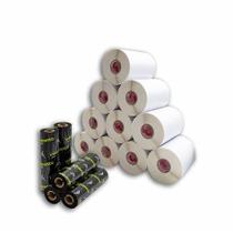 Kit 10 Rolos de Etiqueta Couche 10x15 cm + 5 Rolos de Ribbon