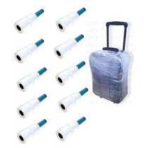 Kit 10 rolos de filme plastico para mala de viagem embalar