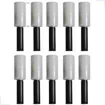 Kit 10 Rolos Filme Stretch Com Cabo Aplicador Giratório Embalagens.Logisitica.Armazenar