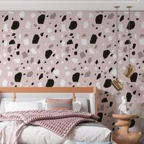 Kit 10 Rolos Papel De Parede Adesivo Granilite Rosa 3,0M