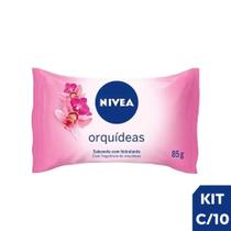 Kit 10 Sabonetes em Barra Hidratante Nivea Orquídeas 85g