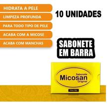 Kit 10 Sabonetes Micosan em Barra Combate Micose na pele Pano Branco Kit 10 Sabonetes Micosan em Barra Combate Micose na pele Pano Branco