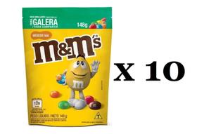 Kit 10 Sachês Chocolate Ao Leite c/ Amendoim M&m's 148g -MARS