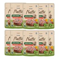 Kit 10 Sachês Premier Nattú Cães Filhotes Frango Abóbora 85g