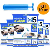 Kit 10 Saco A Vácuo 50X60Cm Organizador Hermético Mala