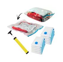 Kit 10 Saco À Vácuo 80x60 Para Roupas Viagem + Bomba Sucção
