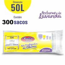 KIt 10 Saco de Lixo Neutralizador Odor Cheiros 50L 300 Sacos