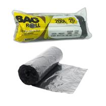 Kit 10 Saco Preto Lixo 200 Litros Bag Roll Em Rolo 25un Cada